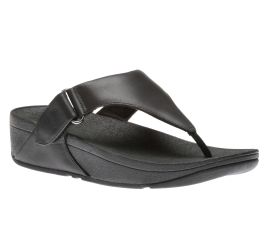 Sarna Black Leather Thong Sandal