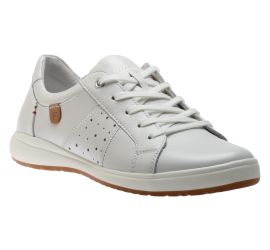 Caren 01 White Leather Lace-Up Sneaker