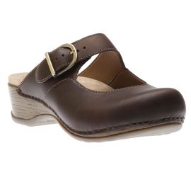 Martina Brown Leather Mary Jane Mule