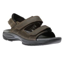 St Johnsbury Olive Leather Adjustable Sandal