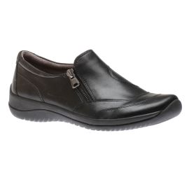 Kara Faraday Black Leather Zipper Slip-On Shoe