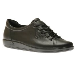 Soft 2.0 Black Leather Black Sole Lace-Up Sneaker