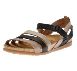 Zumaia Multi Noir Mixed Leather Strappy Sandal