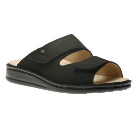 Riad Men's Black Nubuck Leather Slide Sandal