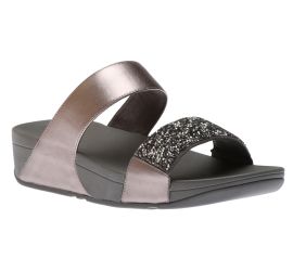 Sparklie Pewter Crystal Embellished Slide Sandal