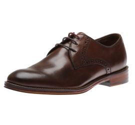 Conard Mahogany Brown Leather Plain Toe Oxford Dress Shoe