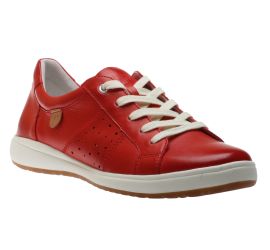 Caren 01 Red Leather Lace-Up Sneaker