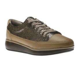 Sonja Bronze Leather Lace-Up Sneaker
