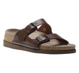 Helda Plus Wide Width Chestnut Brown Slide sandal