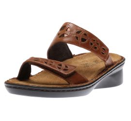 Cornet Brown Leather Slide Sandal