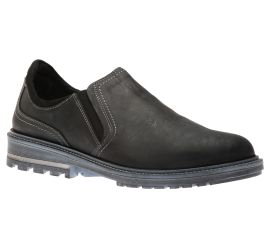 Manyara Black Nubuck Leather Slip-On Loafer