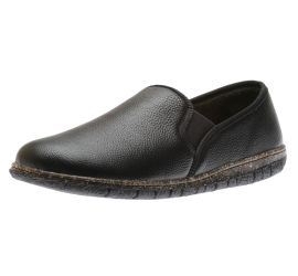 Conrad Black Leather Slip-On Slipper