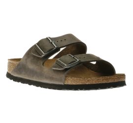 Arizona Soft Footbed Iron Oiled Leather Sandal