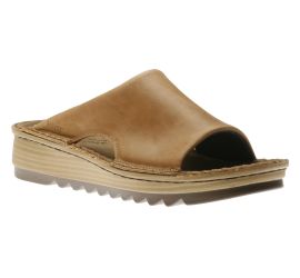 Ardisia Brown Leather Slide Sandal