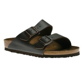Arizona Soft Footbed Brown Leather Slide Sandal
