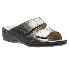 Jamaica Pewter Metallic Slide Wedge Sandal