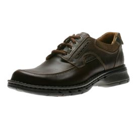 Un Bend Brown Leather Lace-Up Casual Oxford Shoe