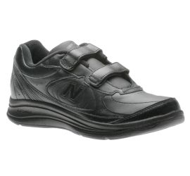 WW577VK Black Leather Velcro Walking Shoe