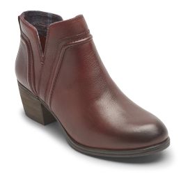 Anisa V-Cut Red Leather Bootie