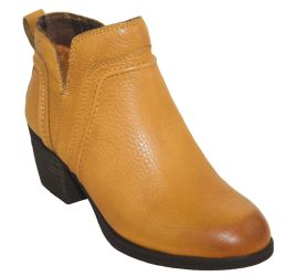 Anisa V-Cut Sunflower Yellow Leather Bootie
