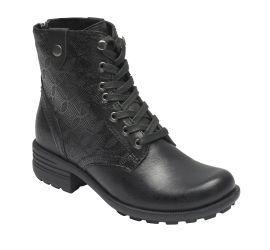 Brunswick Black Embossed Leather Lace-up Boot