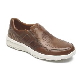 Let's Walk Tan Brown Leather Slip-On Casual Shoe