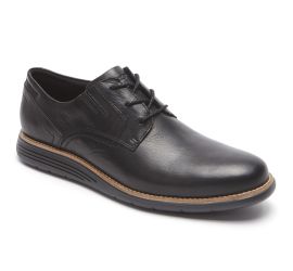 Total Motion Sport Black Leather Plain Toe Oxford Dress Shoe