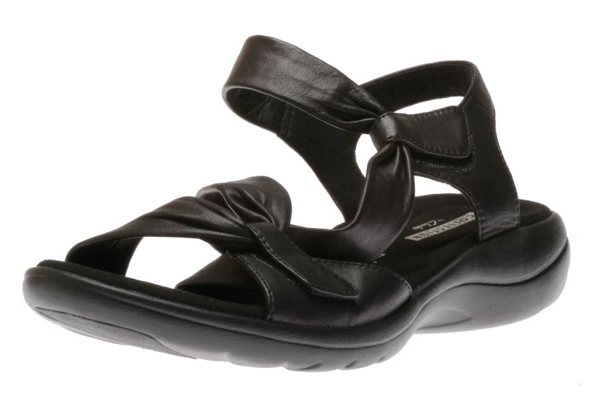 Clarks Saylie Moon Black Leather 26133689 Women's Sandal 